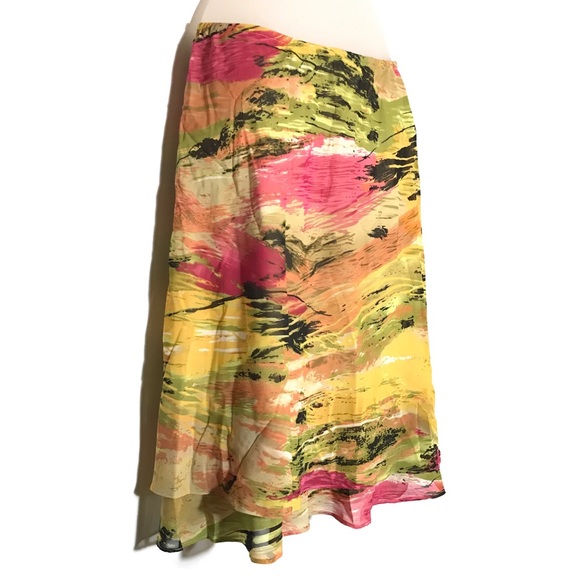ALLISON TAYLOR | Flowy Skirt Abstract Multicolor M - Picture 5 of 8